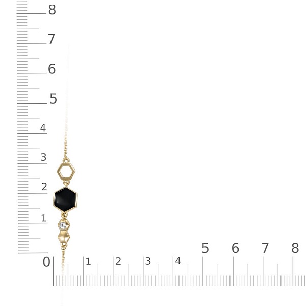 Браслет с шестиугольником из жёлтого золота с фианитом