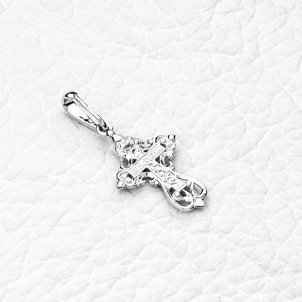 Крест из белого золота без вставок