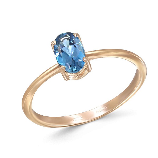 Детское кольцо из красного золота с топазом swiss