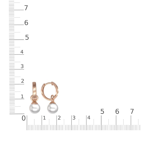 Серьги-трансформеры из красного золота с 2 жемчужинами