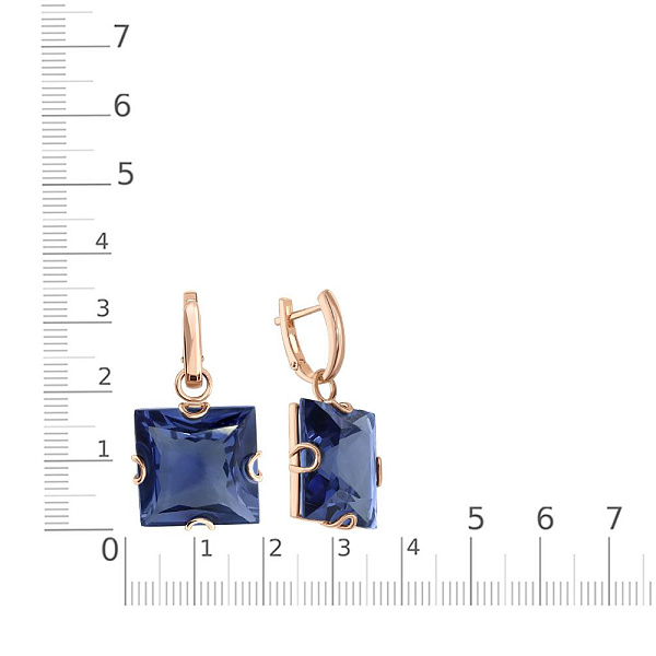 Серьги-трансформеры из красного золота с 2 наноситалами