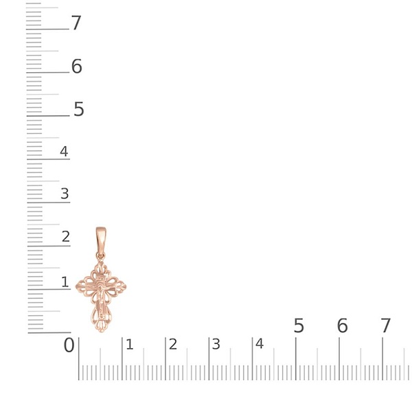 Крест из красного золота без вставок