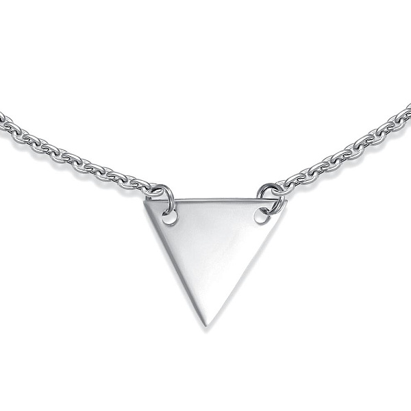 Колье Треугольник из белого золота без вставок