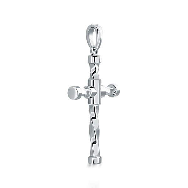 Крест из белого золота без вставок