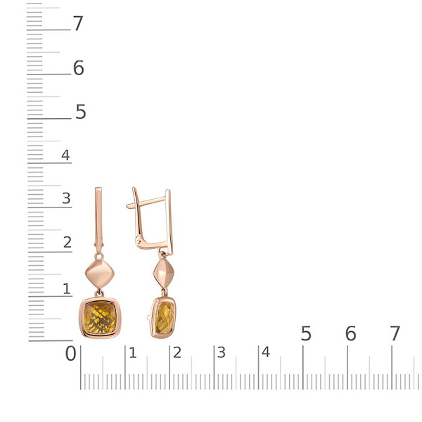 Серьги из красного золота с 2 султанитами