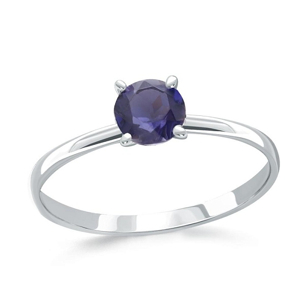 Кольцо из белого золота с иолитом