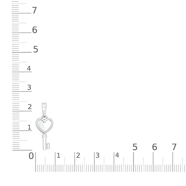 Подвеска Ключик из белого золота с перламутром