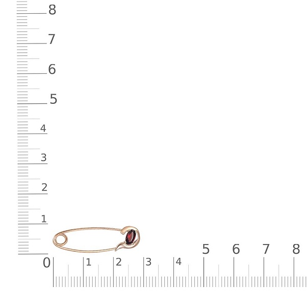Булавка из красного золота с гранатом