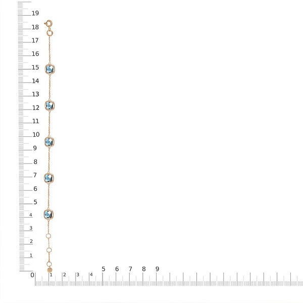 Браслет из красного золота с 5 топазами swiss