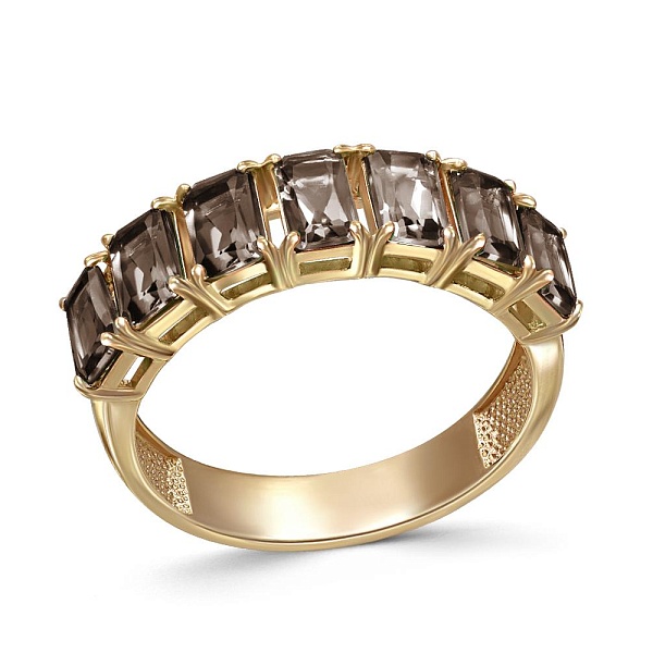 Кольцо Дорожка из жёлтого золота с 7 раухтопазами