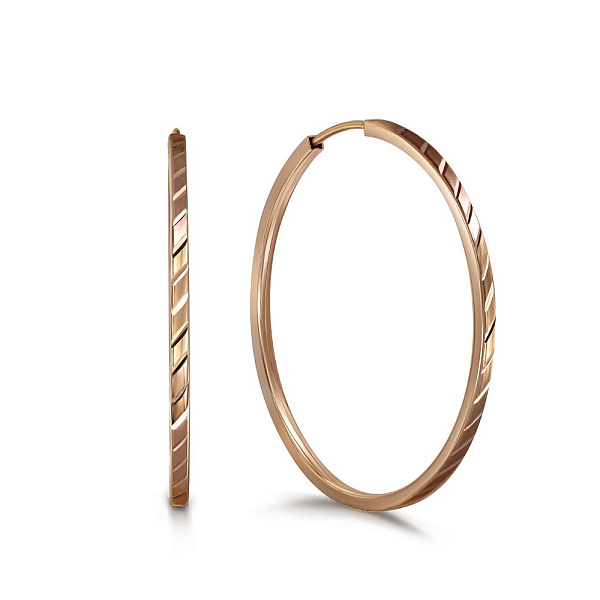 Серьги-конго из красного золота без вставок