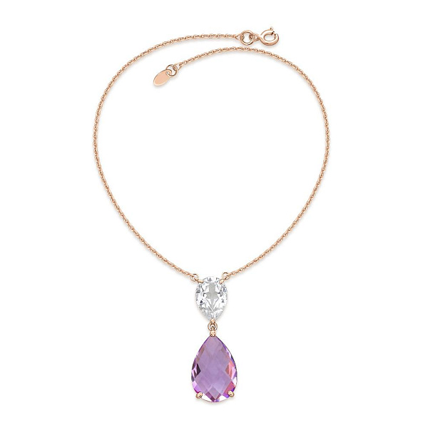 Колье из красного золота с аметистом и фианитом