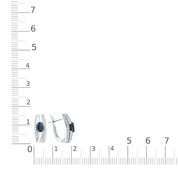 Серьги из белого золота с 2 сапфирами и 36 бриллиантами