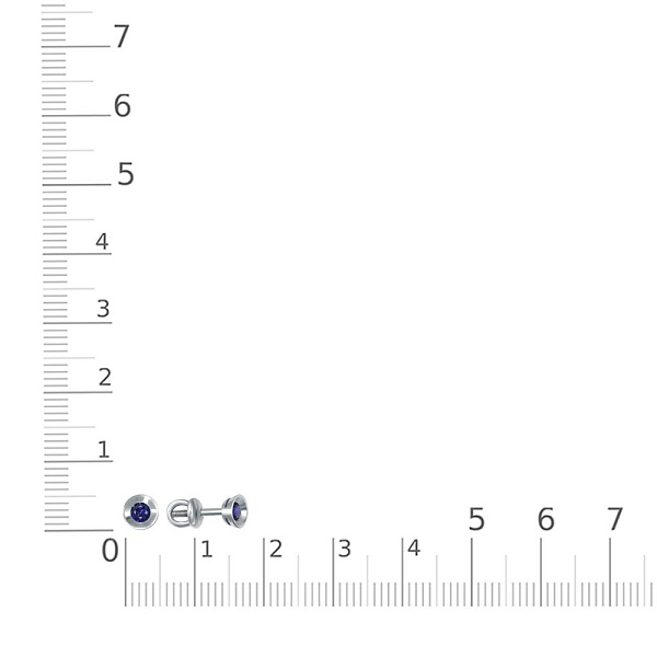 Серьги-пусеты из белого золота с 2 сапфирами
