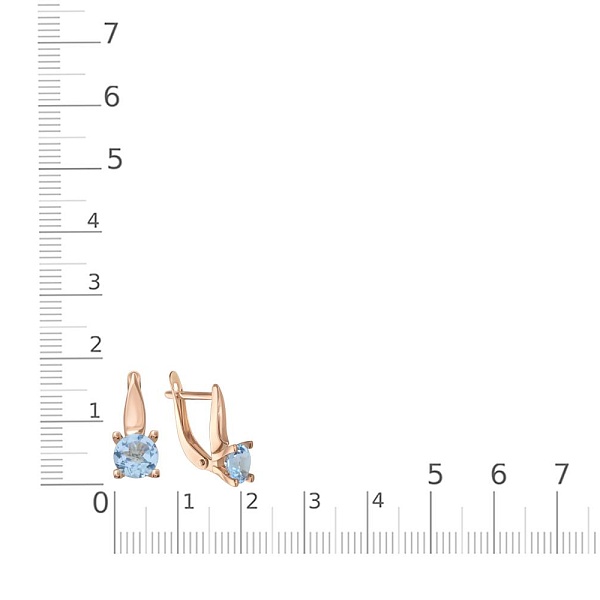 Серьги из красного золота с 2 топазами sky