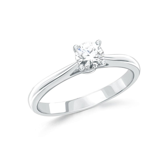 Кольцо из белого золота с фианитом