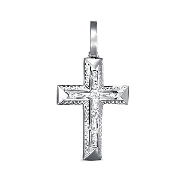Крест из белого золота без вставок