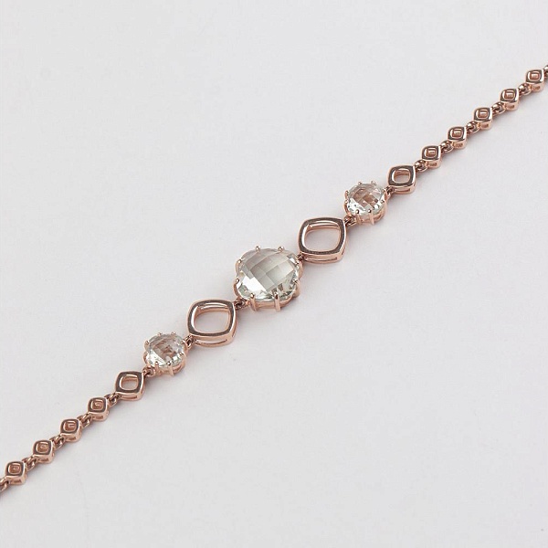 Браслет из красного золота с 3 аметистами