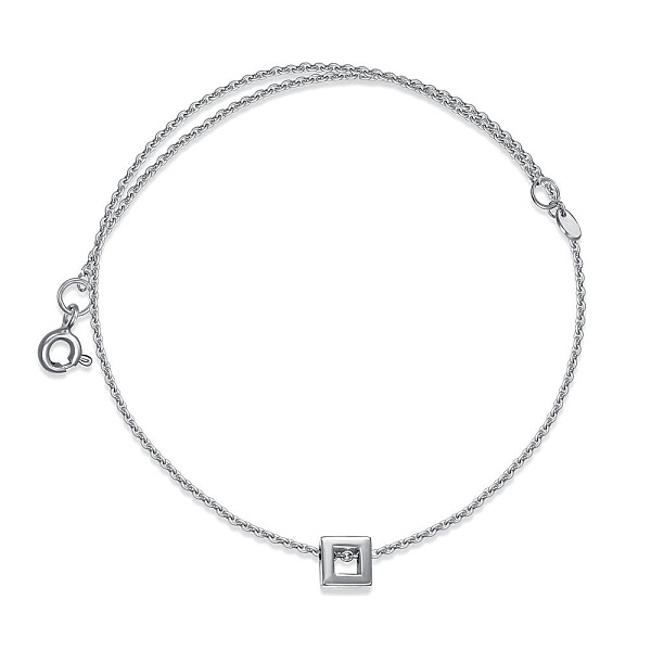 Колье Квадрат из белого золота без вставок