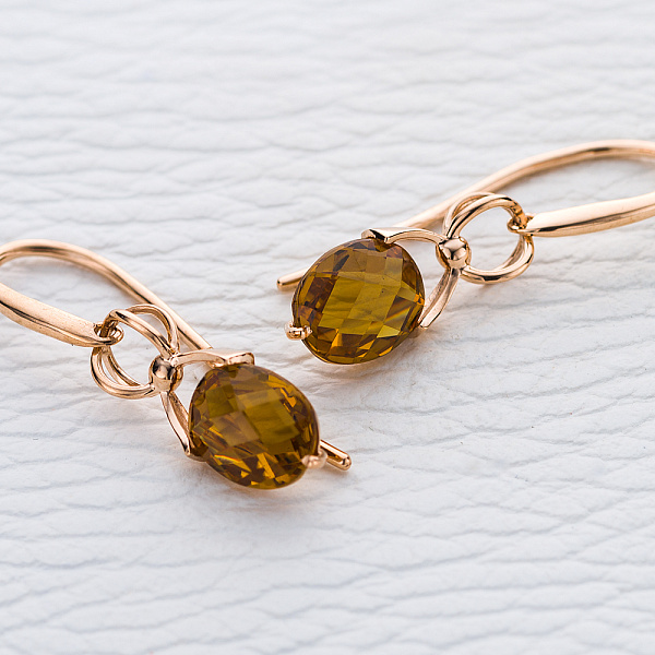 Серьги из красного золота с 2 султанитами