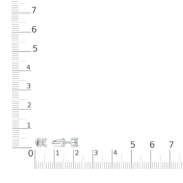 Серьги-пусеты Цветы из белого золота с 8 муассанитами