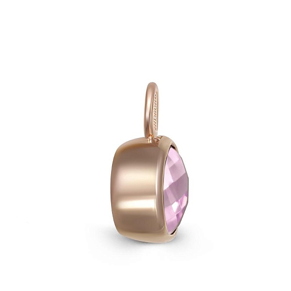 Подвеска серёг-трансформеров из красного золота с кварцем