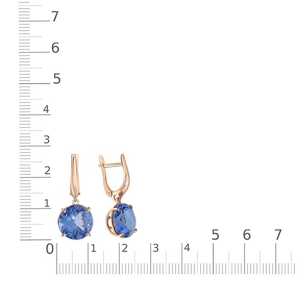 Серьги из красного золота с 2 наноситалами