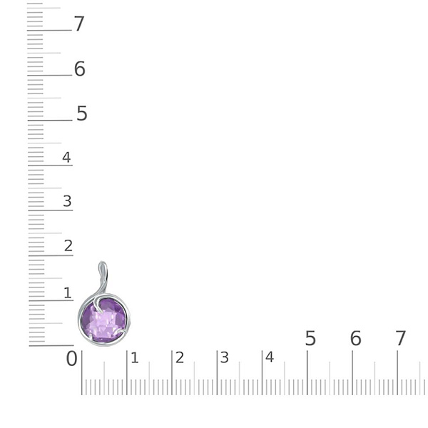 Подвеска из белого золота с аметистом