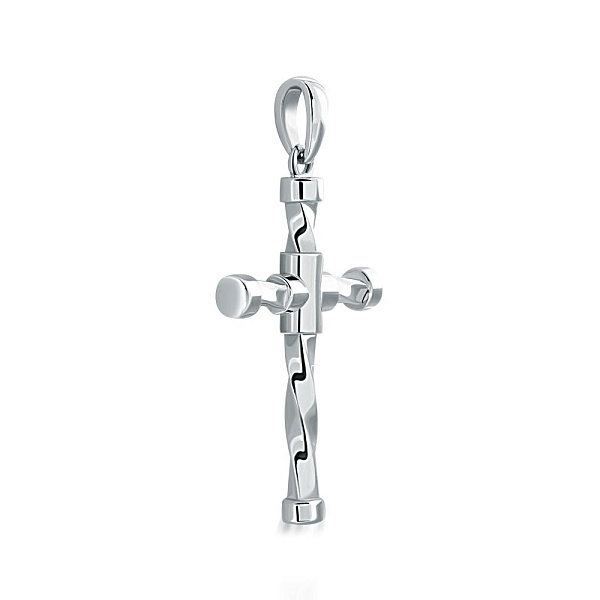 Крест из белого золота без вставок