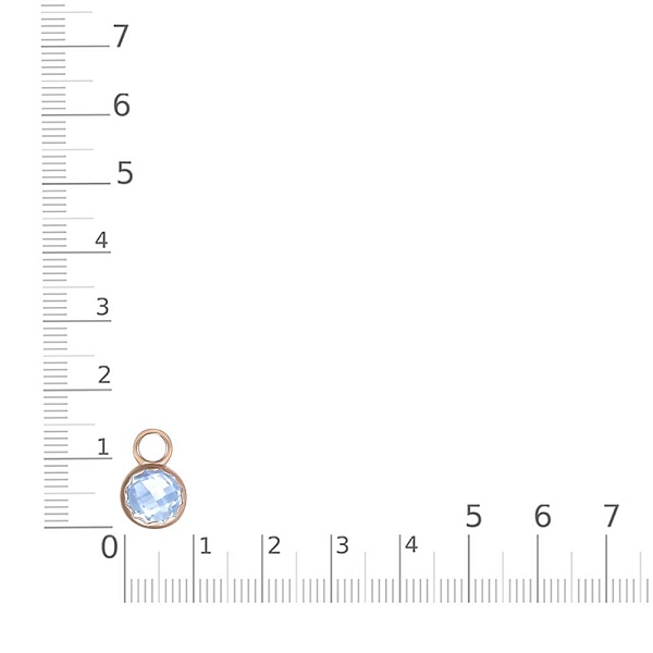 Подвеска серёг-трансформеров из красного золота с топазом sky