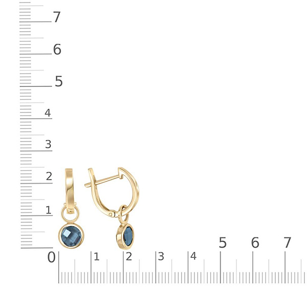 Серьги-трансформеры из жёлтого золота с 2 ситаллами