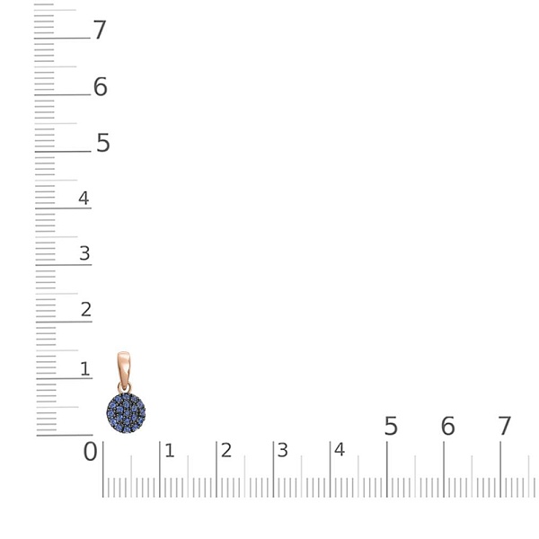 Подвеска из красного золота с 19 корундами