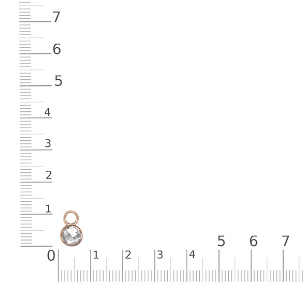 Подвеска серёг-трансформеров из красного золота с горным хрусталём