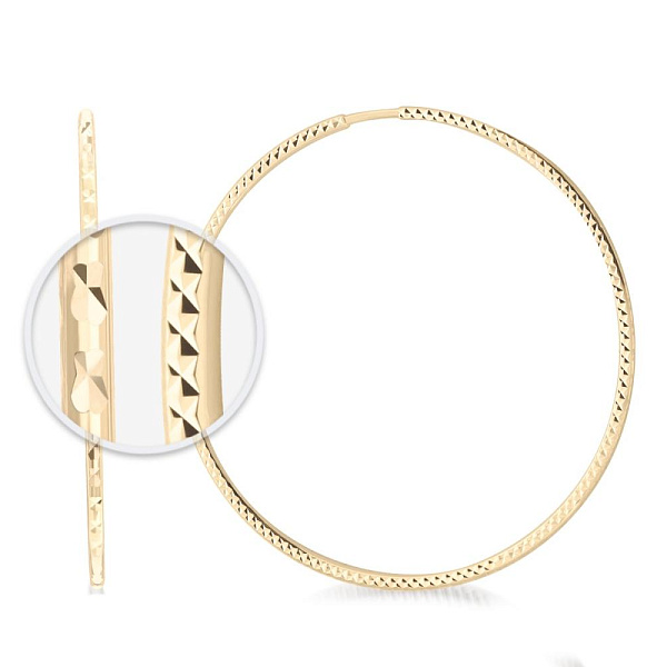 Серьги-конго из жёлтого золота без вставок