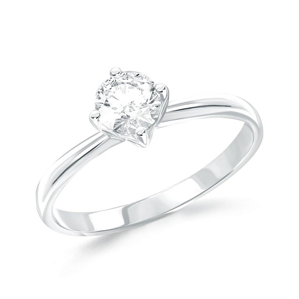 Кольцо из белого золота с кристаллом swarovski