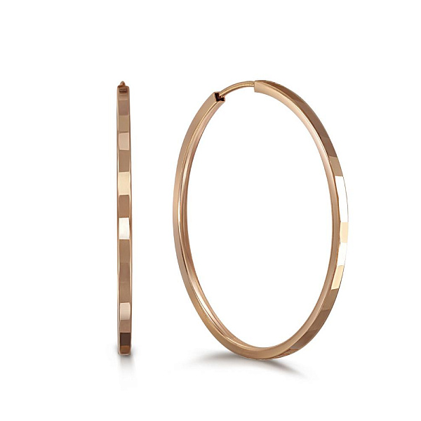 Серьги-конго из красного золота без вставок