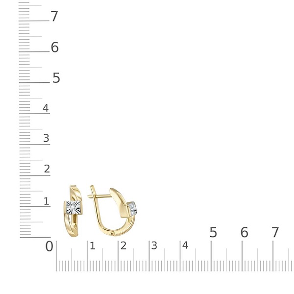 Серьги из жёлтого золота с 2 бриллиантами