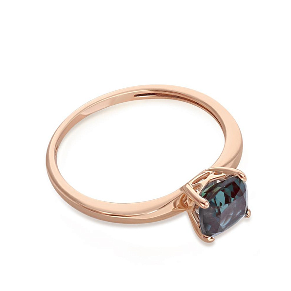 Кольцо из красного золота с александритом