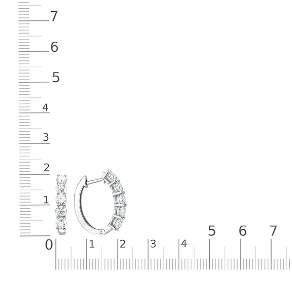 Серьги Дорожки из белого золота с 10 муассанитами