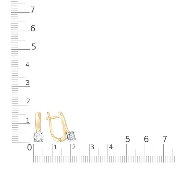 Серьги из жёлтого золота с 2 муассанитами