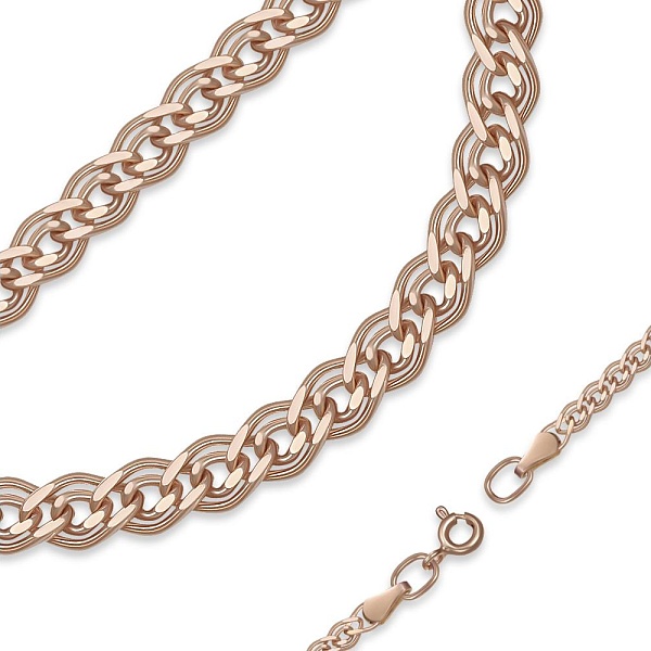 Цепь плетение нонна ⌀ нити 0,60 мм  из красного золота