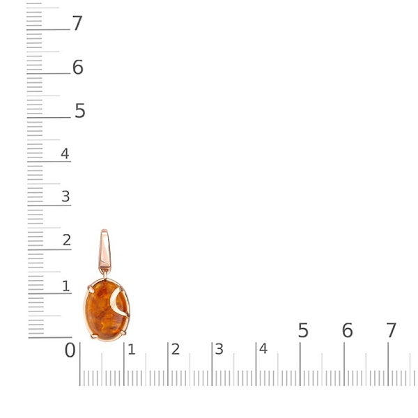 Подвеска из красного золота с янтарём