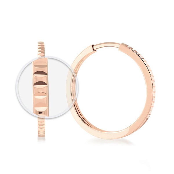 Серьги-конго из красного золота без вставок