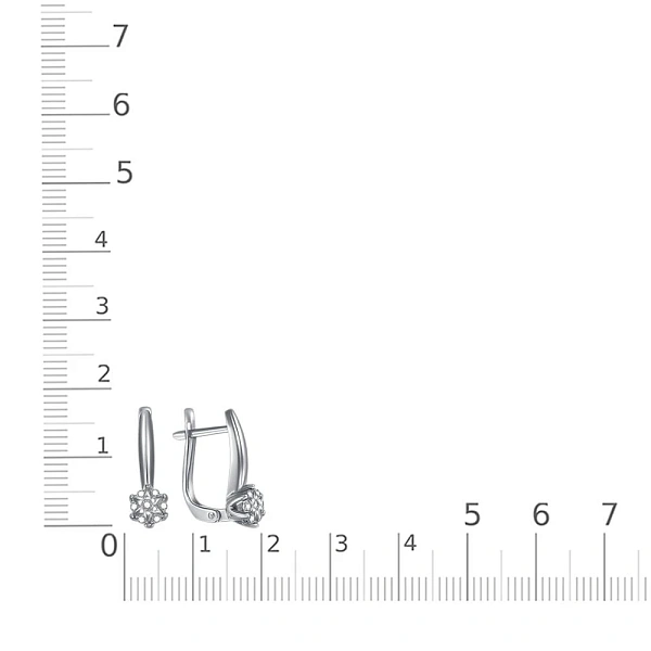 Серьги Малинки из белого золота с 14 бриллиантами