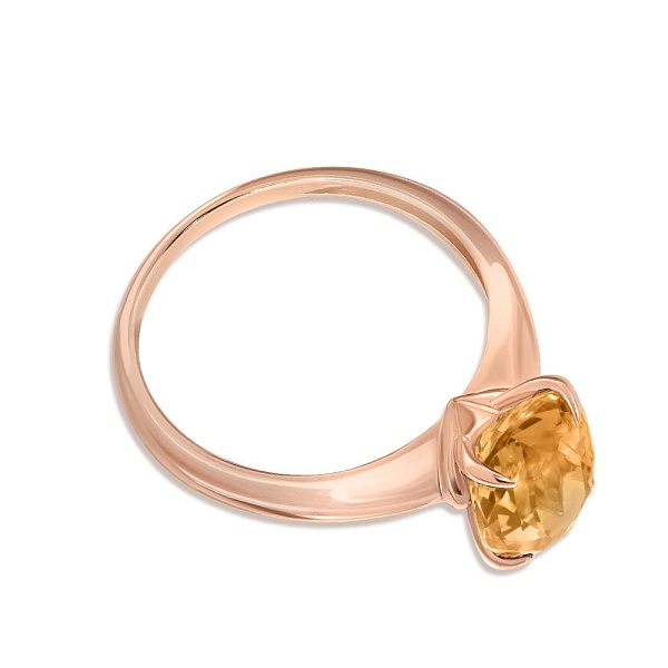 Кольцо из красного золота с цитрином