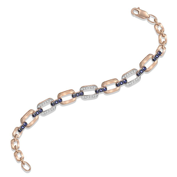 Браслет из красного золота с 24 сапфирами и 36 бриллиантами