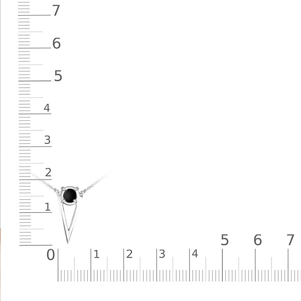 Колье Треугольник из белого золота с агатом