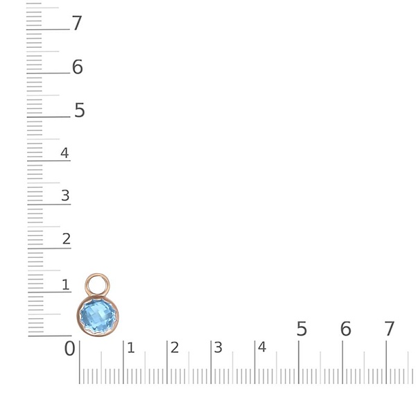 Подвеска серёг-трансформеров из красного золота с топазом swiss