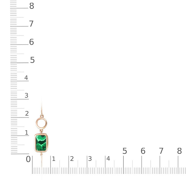 Браслет из красного золота с малахитом