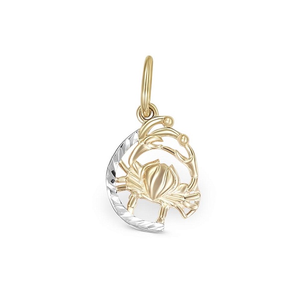 Подвеска Рак из жёлтого золота без вставок